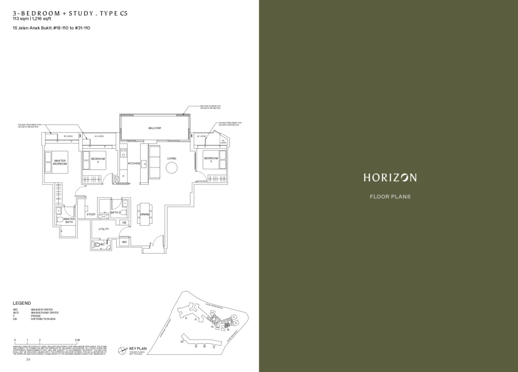 Reserve Residence Floor 3 Bedroom+Study type C5