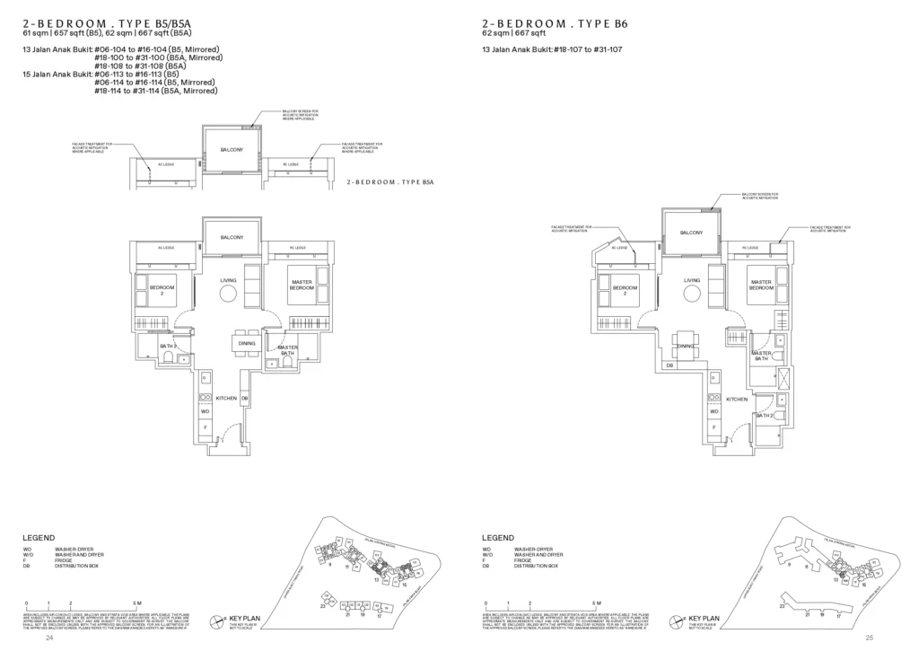 Reserve Residence Floor Plan 2 Bedroom type BS_BSA