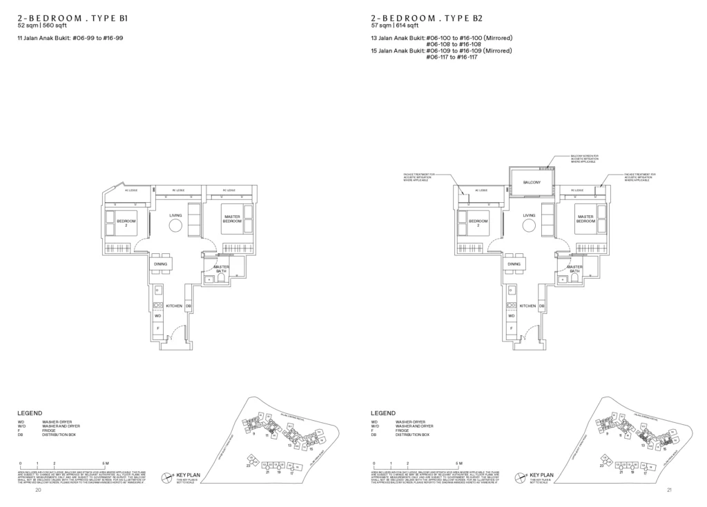 Reserve Residence floor plan 2 bedroom Type B1