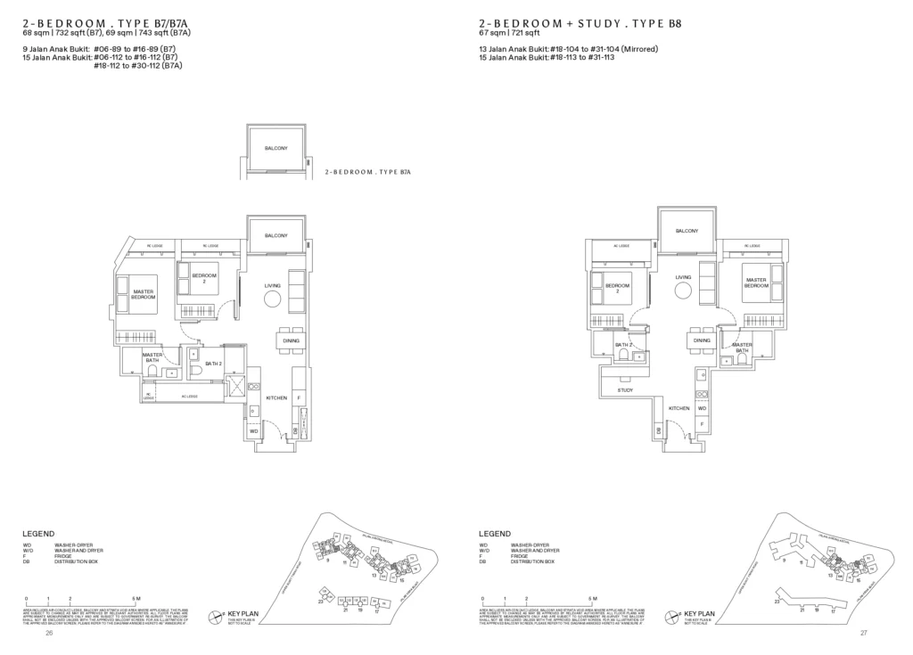 Reserve Residence Floor Plan 2 bedroom type B7_B7A