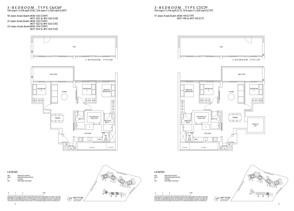 Reserve Residence Floor Plan 3 Bedroom type C6_C6P, C7_C7Pjpg