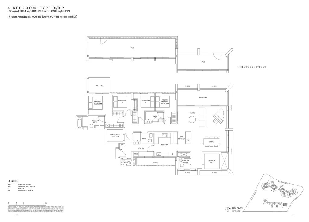 Reserve Residence Floor Plan 4 Bedroom Type D1_D1P