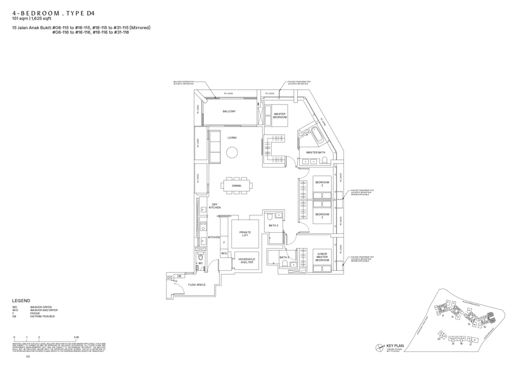 Reserve Residence Floor plan 4 bedroom type D4