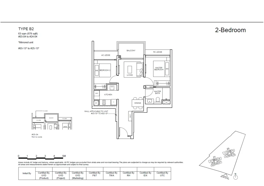 Amo Residence floor plan 2 bedroom premium floor plan BP1